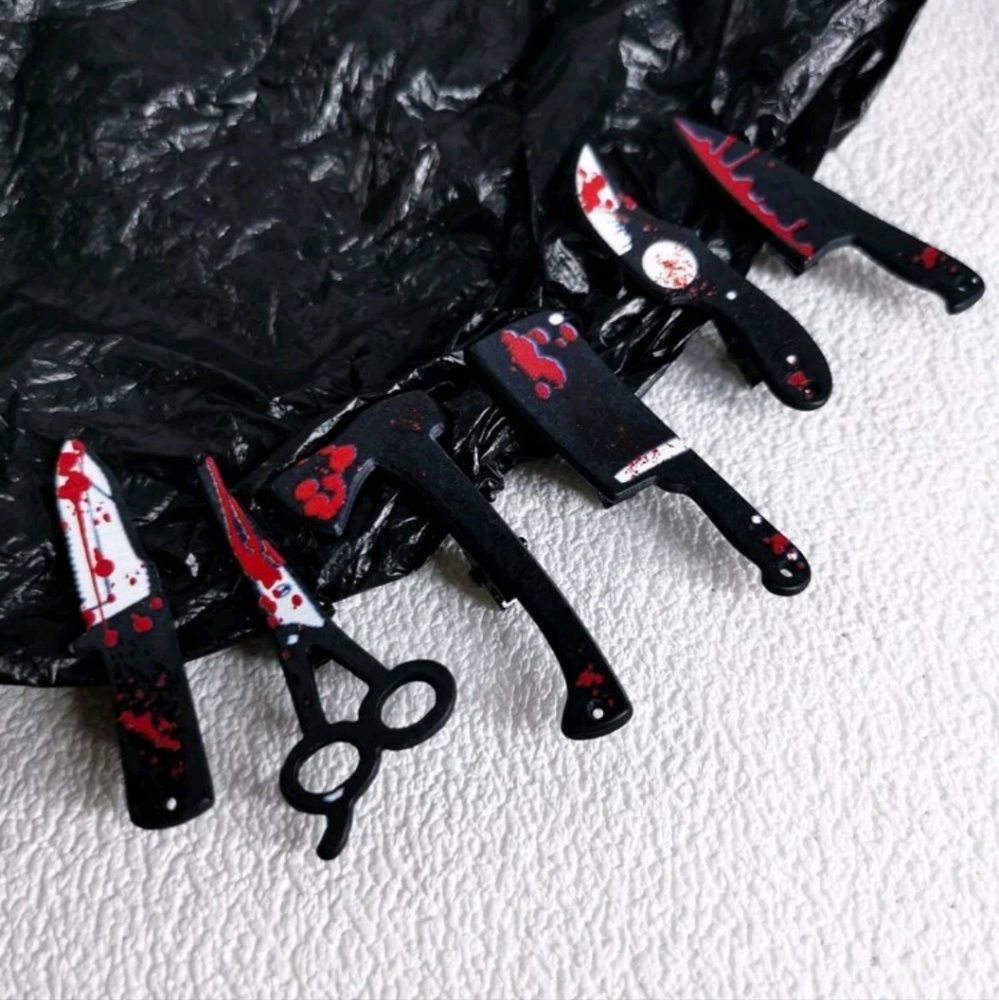 Set 6 Halloween Bloody Weapons Hairclips